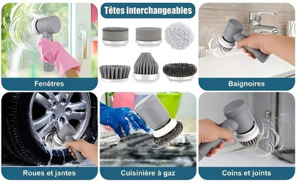 Brosse rotative de nettoyage pour carrelage et douche