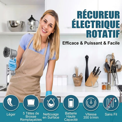 Brosse électrique rotative pour nettoyer la cuisine