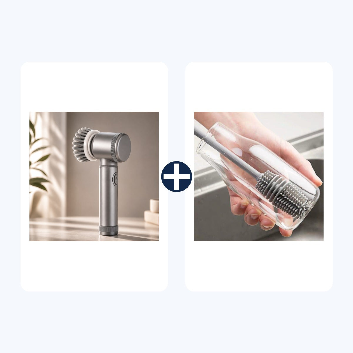 Pack Duo Klyn : brosse de nettoyage électrique et brosse à gourdes et bouteilles