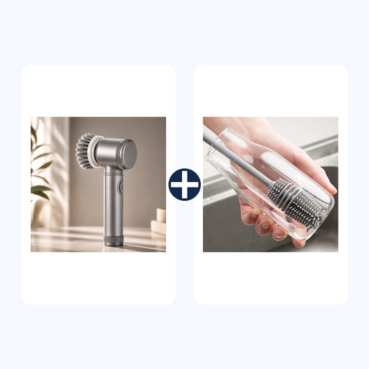 Pack Duo Klyn : brosse de nettoyage électrique et brosse à gourdes et bouteilles